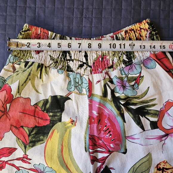 Tahari Tropical Fruit Print Linen-Blend Wide Leg Pants Size Lg - Picture 9 of 10